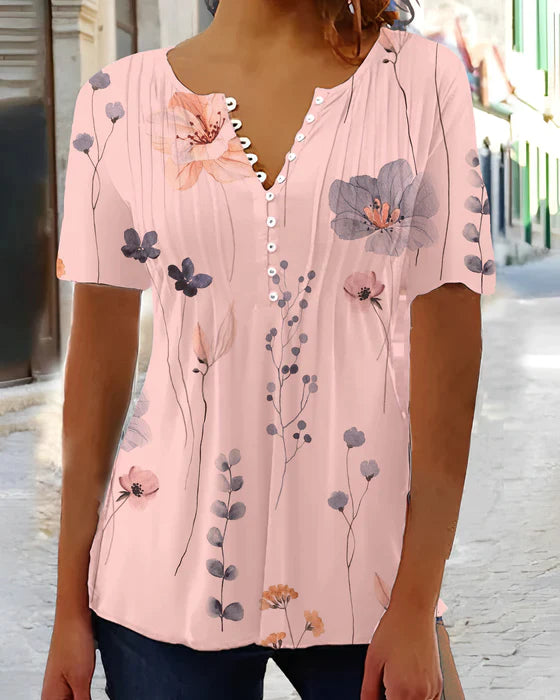 Stela - V-Hals Blouse Met Korte Mouwen™ | Een Must-Have Voor De Zomermaanden!