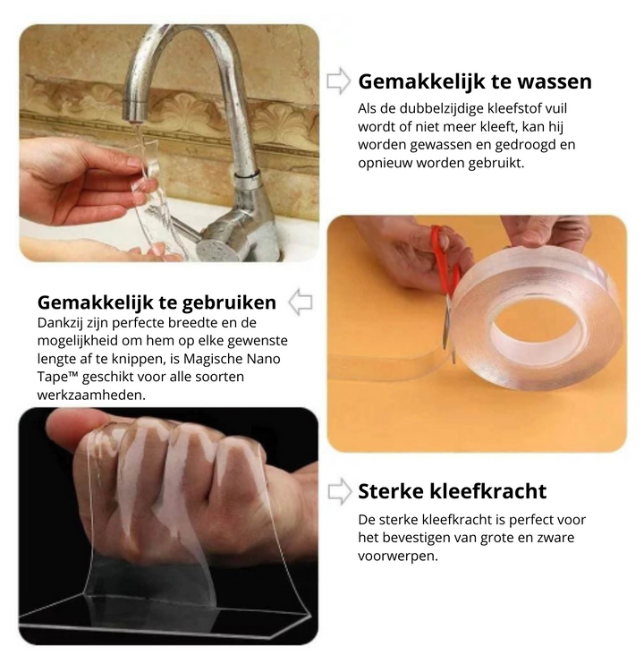 Magische Nano Tape™ | Nooit Meer Onnodig Gaten Boren In De Muur